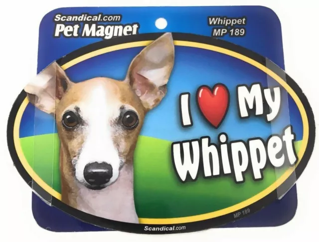 I LOVE MY WHIPPET DOG Magnet Gifts, Cars,Trucks. Lockers, Refrigerator