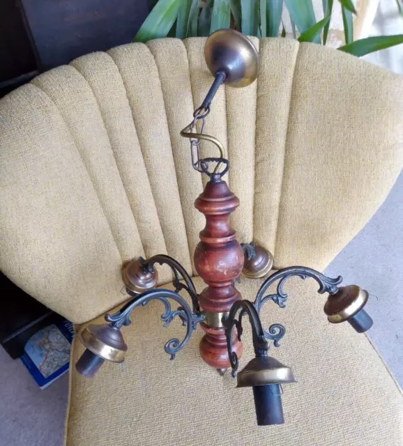 Vintage Style 5 Arm  Electric Chandelier Ceiling Light Pendant Chain