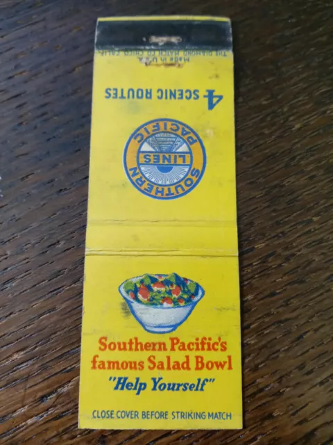 Vintage Matchbook: Southern Pacific Lines Salad Bowl