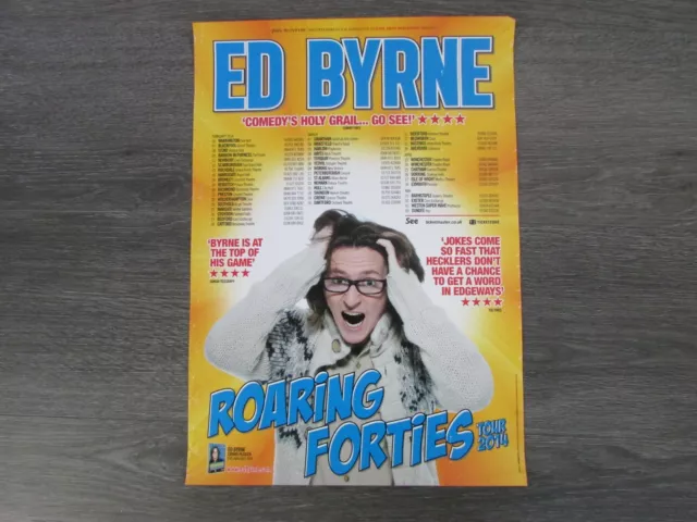 Ed Byrne Comedy Holy Grail Roaring Forties 2014 Tour all Dates Theatre Poster