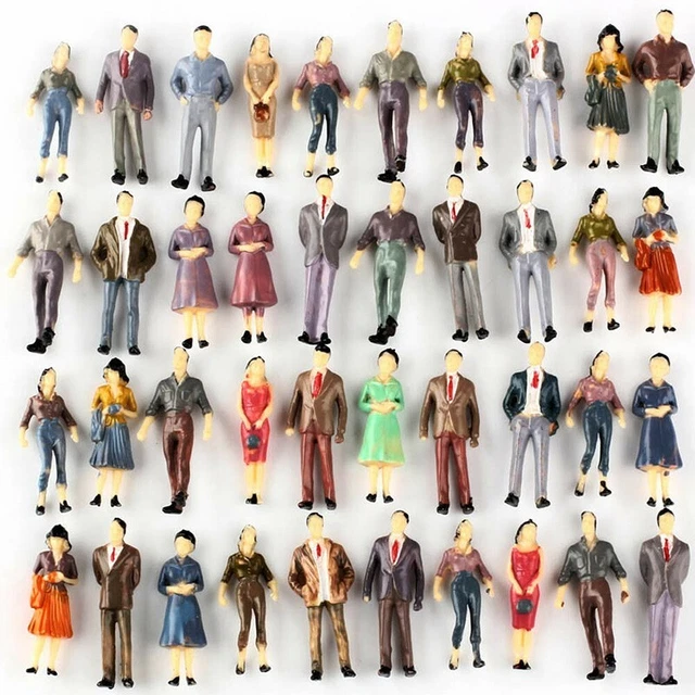 Lot de 50 figurines pour train, échelle 1:32, 22 mm, modèle ferroviaire, couleurs mélangées