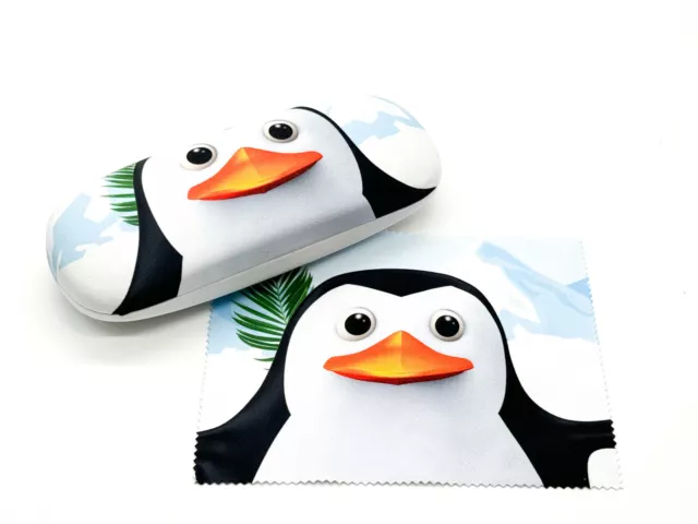 1 Brillenetui Etui + Tuch Kinder Pinguin Brille Kinderbrille Geschenkidee Neu