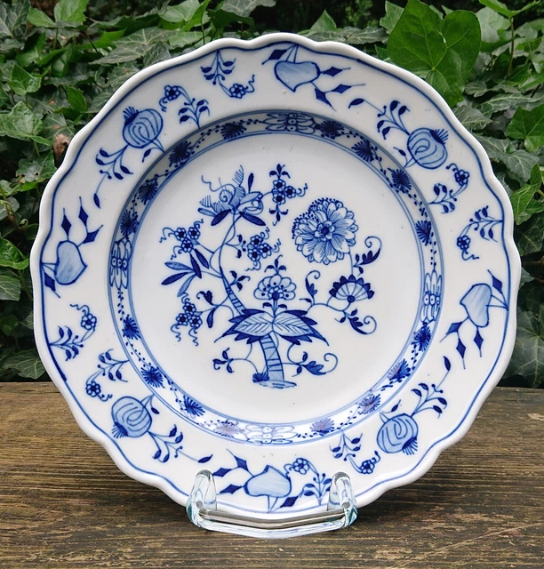 Vecchio Ernst Teichert Meissen Piastra Pranzo Piatto Blu Cipolla Ø 24,0 CM ~1920