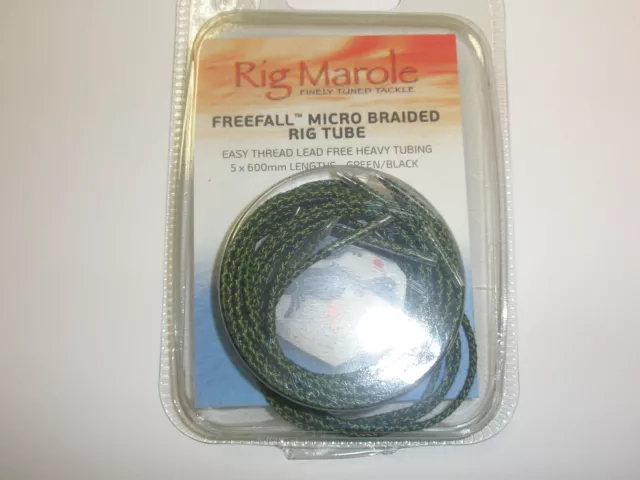 Rig Marole Freefall Micro Braided Tubing 600mm 5pk Green / Black Carp fishing