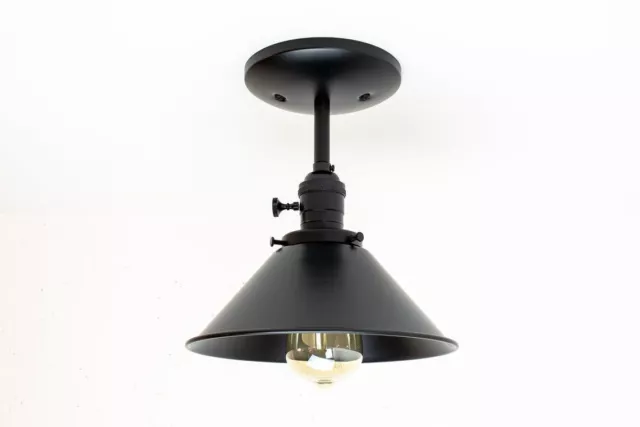 Mid Century Solid Brass Black Ceiling Light Modern Ceiling Industrial Lighting 2