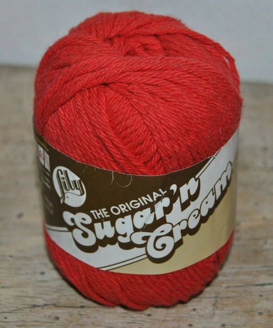 YARN LILY THE Original Sugar n' Cream Red In Color 100 Cotton / From