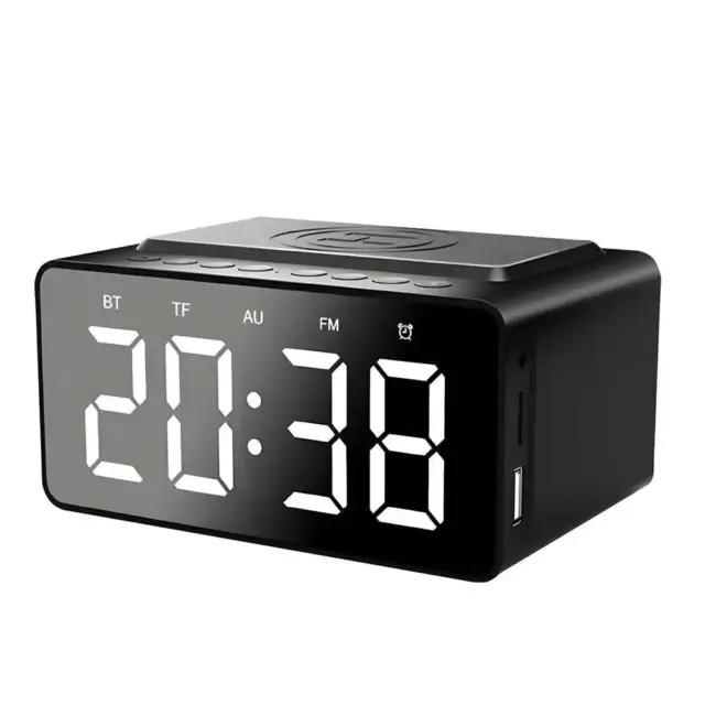 Vibe Geeks 3-in-1 Wireless Bluetooth Speaker, Charger,Alarm Clock- USB Power Sup