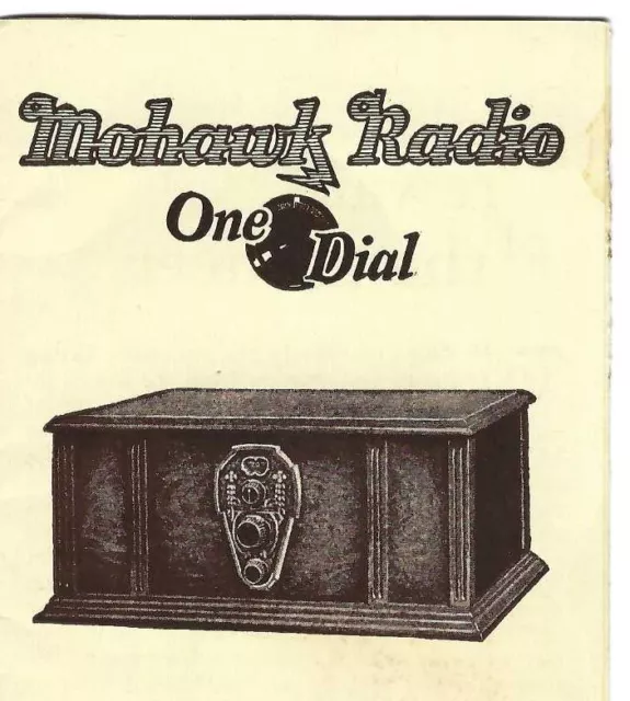 AK-221 IL Chicago Mohawk Radio One Dial Advertising Brochure Illustrated 1920s