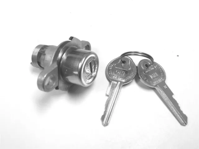 New Button Style Trunk Lock W/Two Gm "Pear Head" Keys