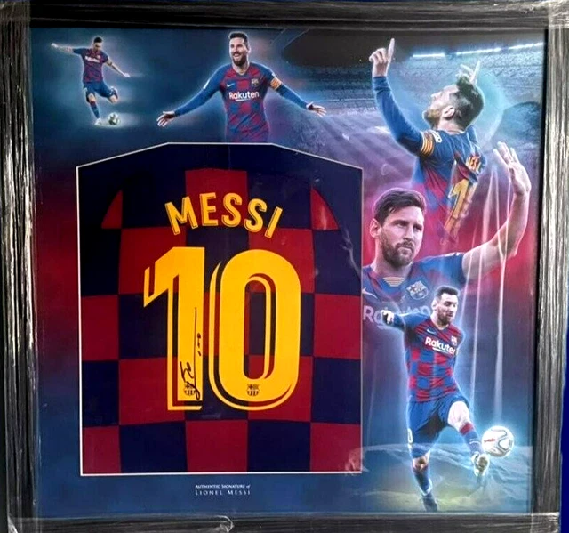 FC BARCELONA MAILLOT T-shirt Jersey Lionel Messi SIGNÉ Signed COA