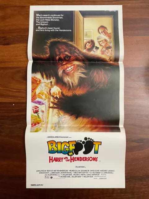 BIGFOOT Harry and the Hendersons Original 1987 Australian Daybill Movie Poster