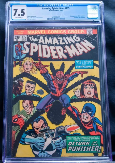 AMAZING SPIDER-MAN #135 (1974) - CGC 7.5 - 2nd Appearance Of The PUNISHER