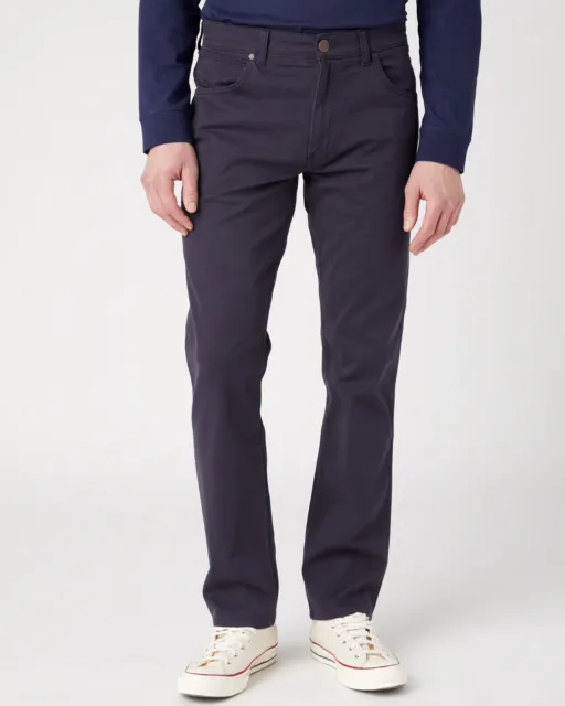 WRANGLER GREENSBORO REGULAR Fit Mens Cotton Trousers - Dark Navy £56.25 -  PicClick UK