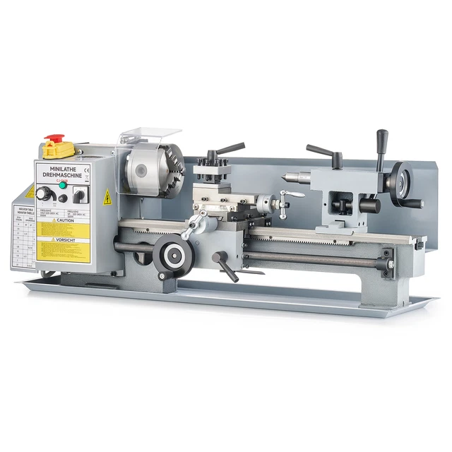 Produktbild von 96W Mini Drehmaschine – 4000–9000 U/min, 7 Geschwindigkeiten, Spannbereich 0,6–6 Mm – Metall & Holz DIY Drechselbank