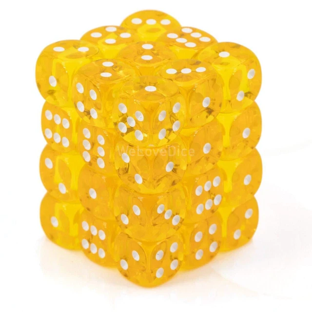 DND Dice Set-Chessex D&D Dice-12mm Translucent Yellow and White Plas (US IMPORT)