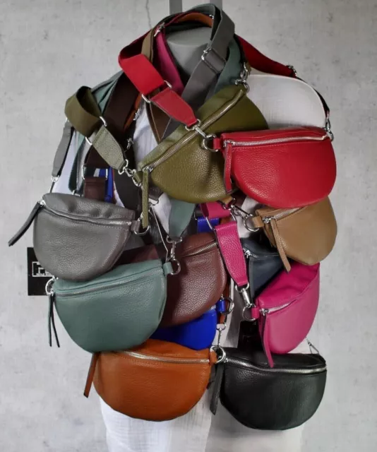 ♥ Umhängetasche Bauchtasche mit Gurt 11 Farben Kunstleder Cross Over Bag  *T2