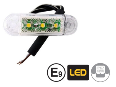 2x Positionsleuchte 12/24V LED Umrissleuchte Weiß E-Prüfzeichen LKW Anhänger Neu - Foto 4