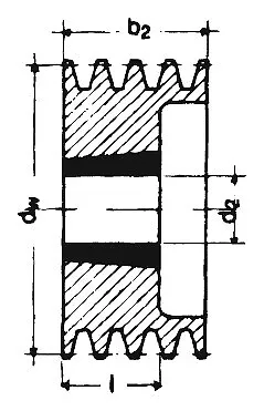 Klassischer Keilriemen DIN 2215, Z/10x6, Li=533mm, Z21