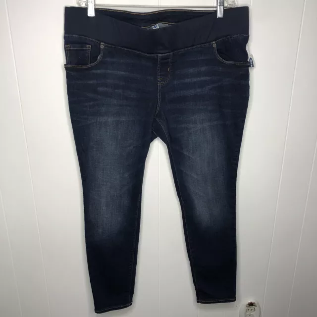 Old Navy Maternity Jeans Womens Size 16 Rock Star Super Skinny Front Panel NWT