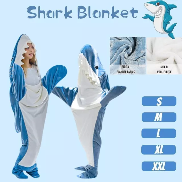 Shark Blanket Shark Onesie Hai Decke Zum Anziehen Erwachsene Schlafsack Kostüm