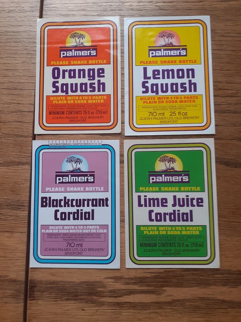 Altes britisches Bier/Getränkeetikett: 4 x Palmers of Bridport