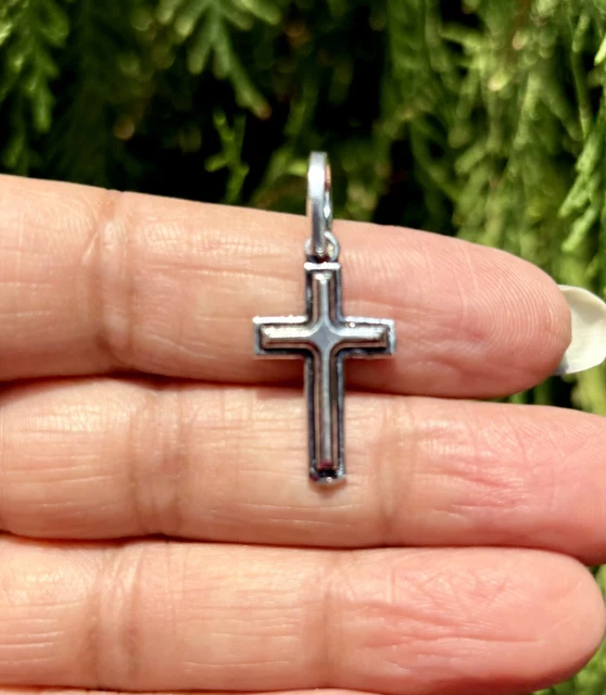 Pendentif Croix En Argent 925 Et Cristal - Petit Bijou Ancien, Argent Massif