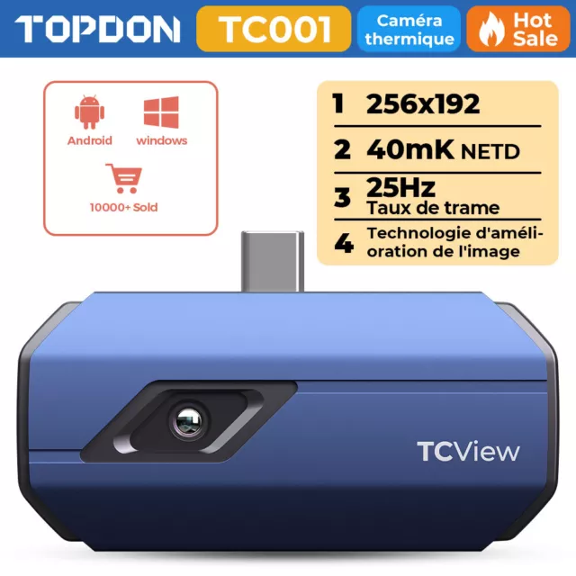 Topdon TC001 256x192 caméra thermique infrarouge caméra thermique 40mk Android