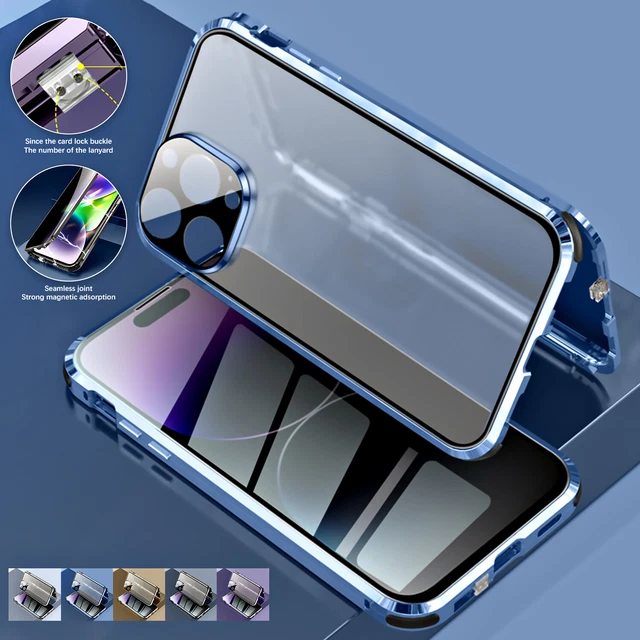 Anti-Peer Glass Magnetic Shockproof Full Case For iPhone 14 13 Pro Max 12 11 13
