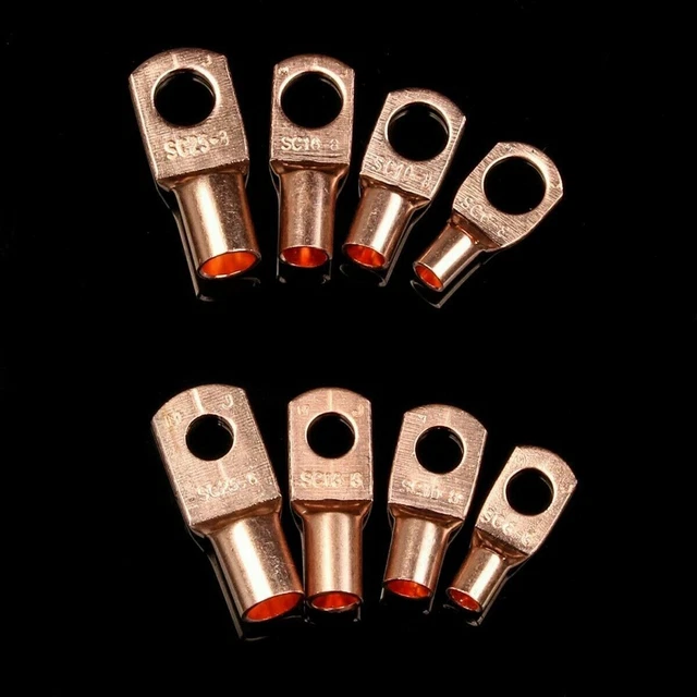 10X CUIVRE TUBE Bornes Batterie De Soudage Cosses Bague Sertissage W / Chapeaux EUR 7,80 - FR