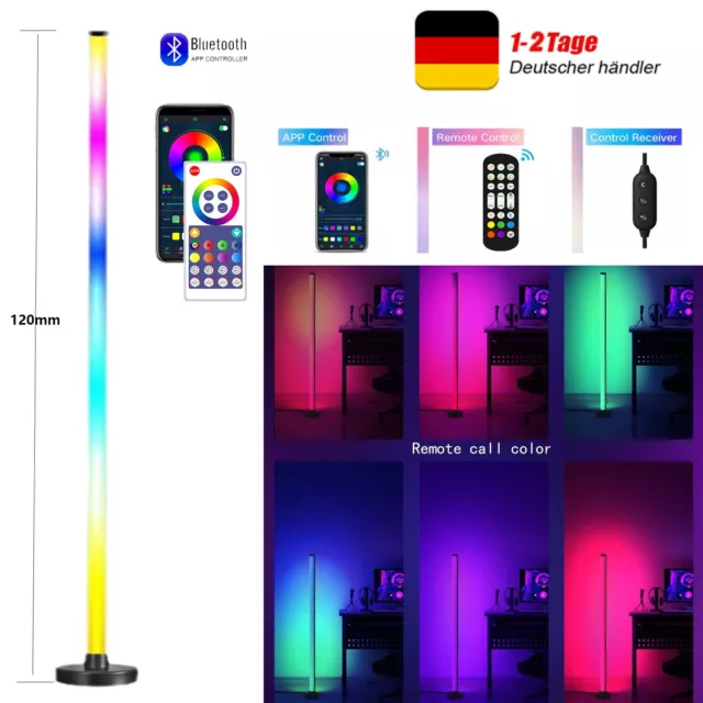 LED Stehleuchte RGB Farbig Farbwechsel Stehlampe mit Fernbedienung APP Ecklampe