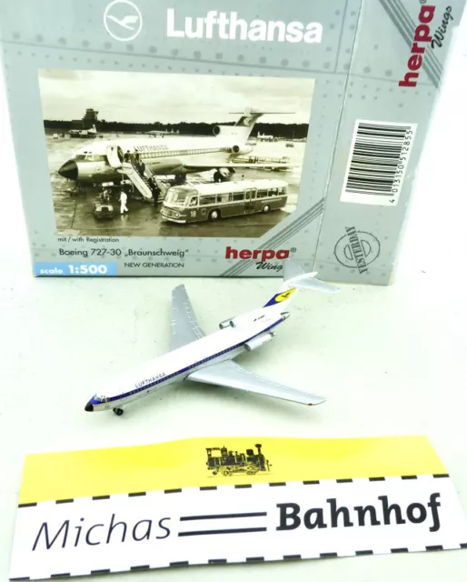Herpa 512855 Boeing 727-30 Braunschweig Lufthansa N 1:500 Boxed HU4 Å