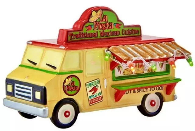 NEW Dept 56 “La Fiesta To Go Truck” Lighted, Christmas Snow Village, Food Truck
