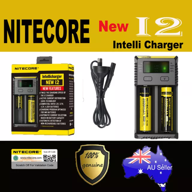 Nitcore New I2 Smart Battery charger Lithium 17500 14500 10440 16340 RCR123 AAA