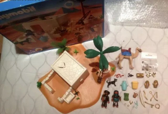PLAYMOBIL 4246 BASE sable maison égyptienne palmiers plantes puits crèche EUR 59,99 - FR