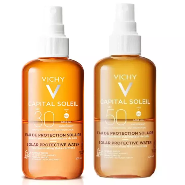 Vichy Capital Soleil Solar Protective Water SPF50/SPF30 Tan 200ml Choose