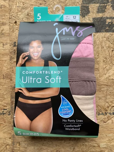 Just My Size Ultra Soft Bikini 5 Panties Womens Size 13 30/32 B