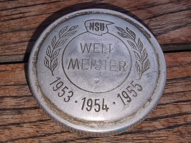 Tankdeckel Patent Blau NSU Quickly Weltmeister 1953-1954-1955