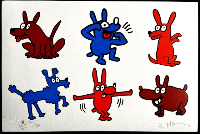 Keith Haring Lithographie 180ex- (Sam Cox Jeff Koons Mr Doodle Andy Warhol]