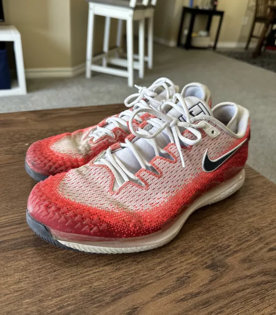 Nike Air Zoom Vapor X Knit HC Crimson Gym Red Tennis Shoes Men’s Size 11.5