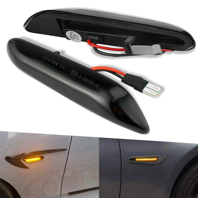 POPMOTORZ Clignotants LED Latéraux Pour BMW - Compatible Série 1, 3, 5, X1, X3, X5 - Sans Erreur Canbus