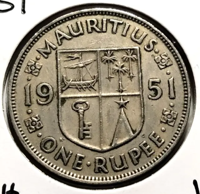 1951  Mauritius 1 Rupee  Coin  - KM#29  - Combined Shipping  (INV#9440)