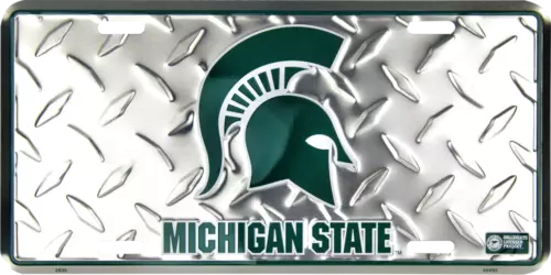 Michigan State MSU Spartans Diamond Deck Style 6"x12" License Plate Sign