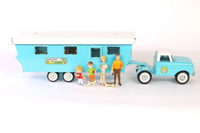 Vtg Nylint No. 6600 Teal Pressed Steel Mobile Home Camper Truck Teal 60's Toy