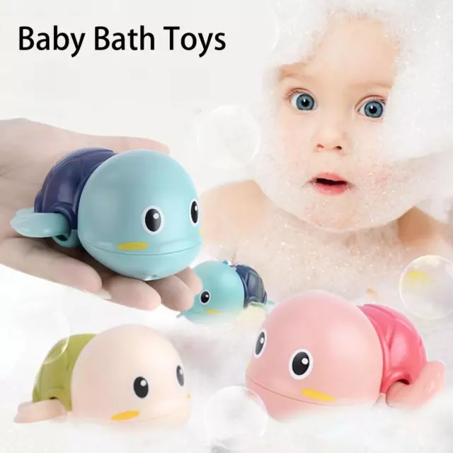 Bath Toys Pool Swimming Turtle For Toddlers Kids Wind-up Clockwork Toy O7E4 2