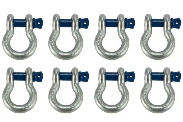 Lot de 8 broches à vis anneau 3/4" D anneau nœud Clevis gréement jeep remorquage 4,75 tonnes