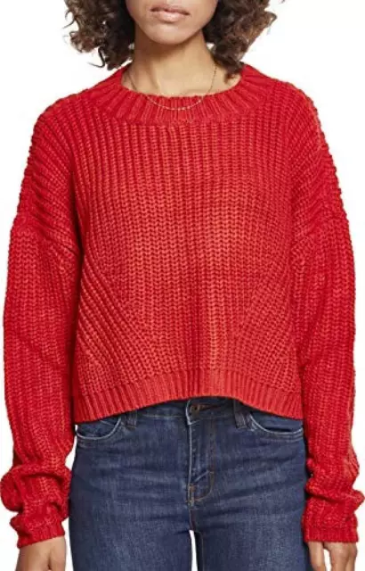 (TG. XS) Urban Classics Ladies Wide Oversize Sweater Felpa, Rosso (Fire Red 0069