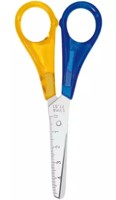 WEDO 13 cm -  Bastelschere rund für Linkshänder, in 2 Farben blau/gelb