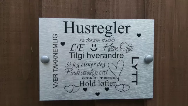 Reglas de placa de puerta noruega para casa familiar regalo ideal.