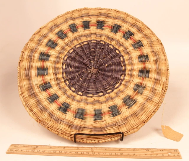 Antique Hopi Wicker Basketry Plaque 13" c.1910s