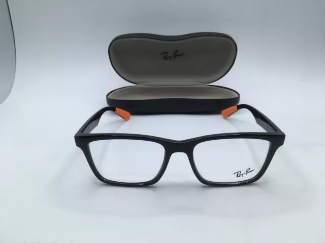 Ray-Ban RB7025 Unisex Matte Black Frame Demo Lens Square Eyeglasses 55MM